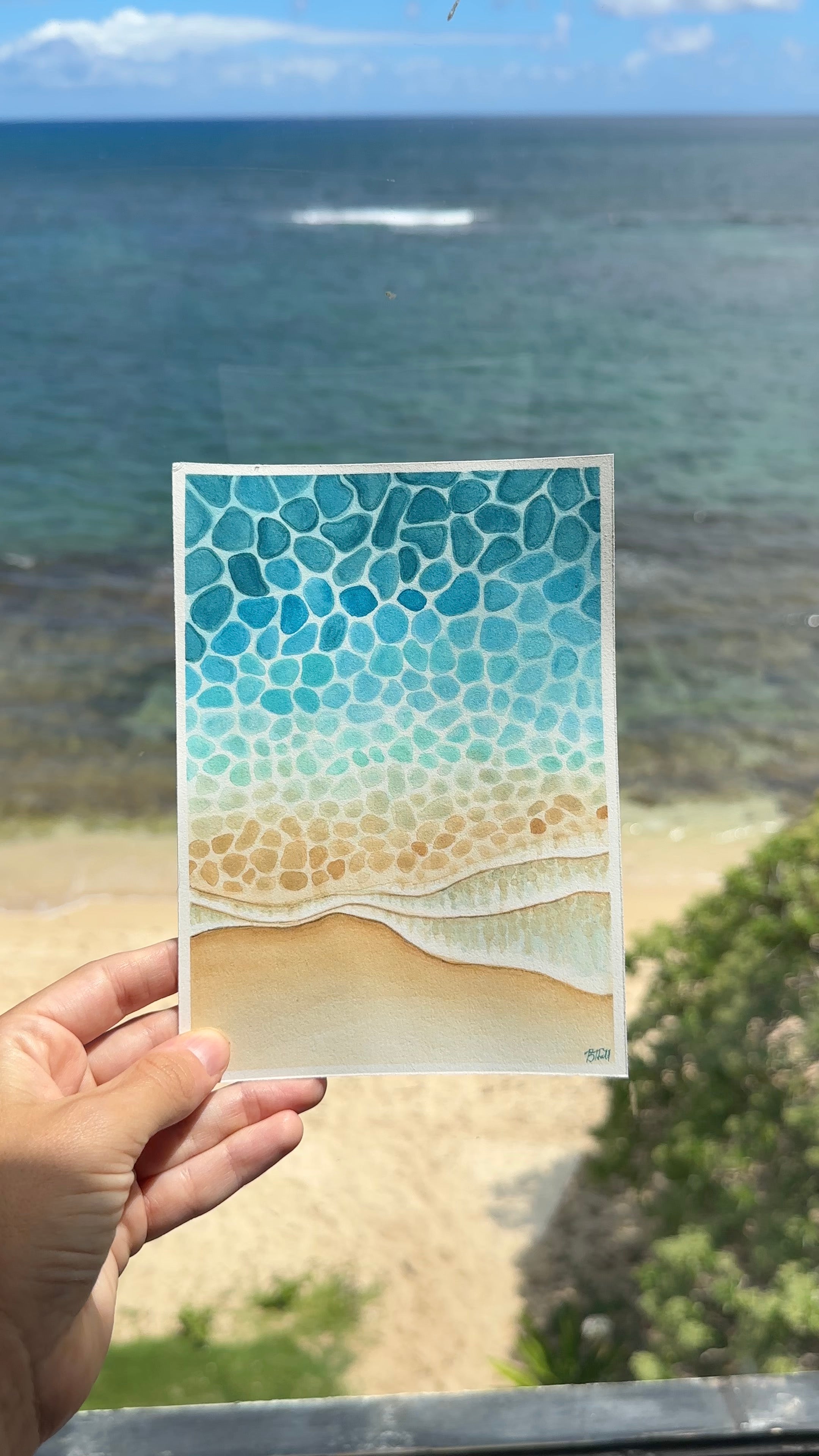Abstract Shoreline Print